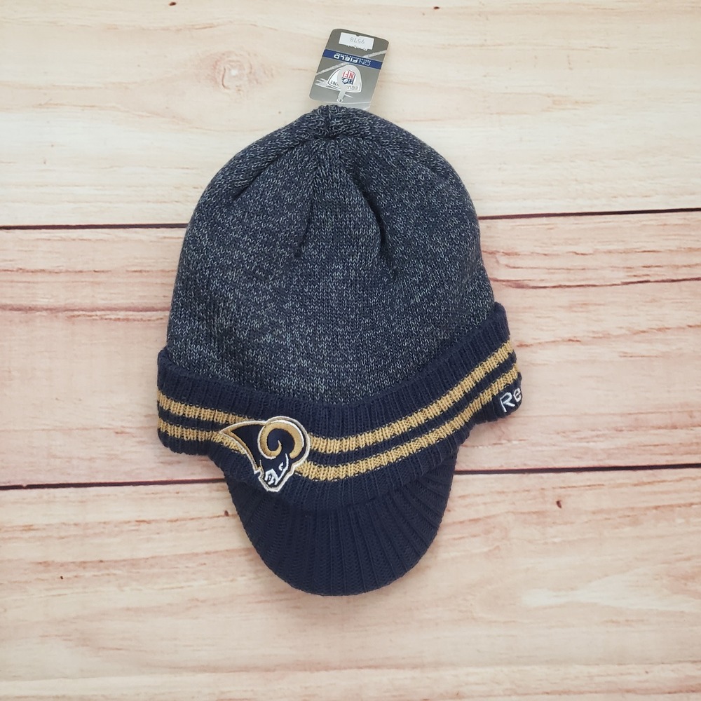 Los Angeles Rams Hat Cap Beanie One Size Blue NFL Football On Field Mens NEW A5